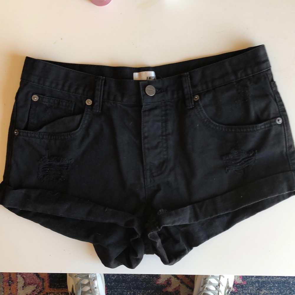 Amuse Society Black Denim Shorts